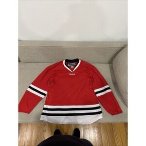 Reebok Hockey Jersey Red White Black Adult Size M NHL Style Practice